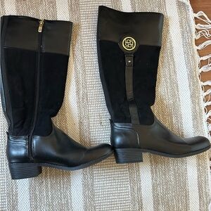 Liz Claiborne Black Leather and Suede Boots